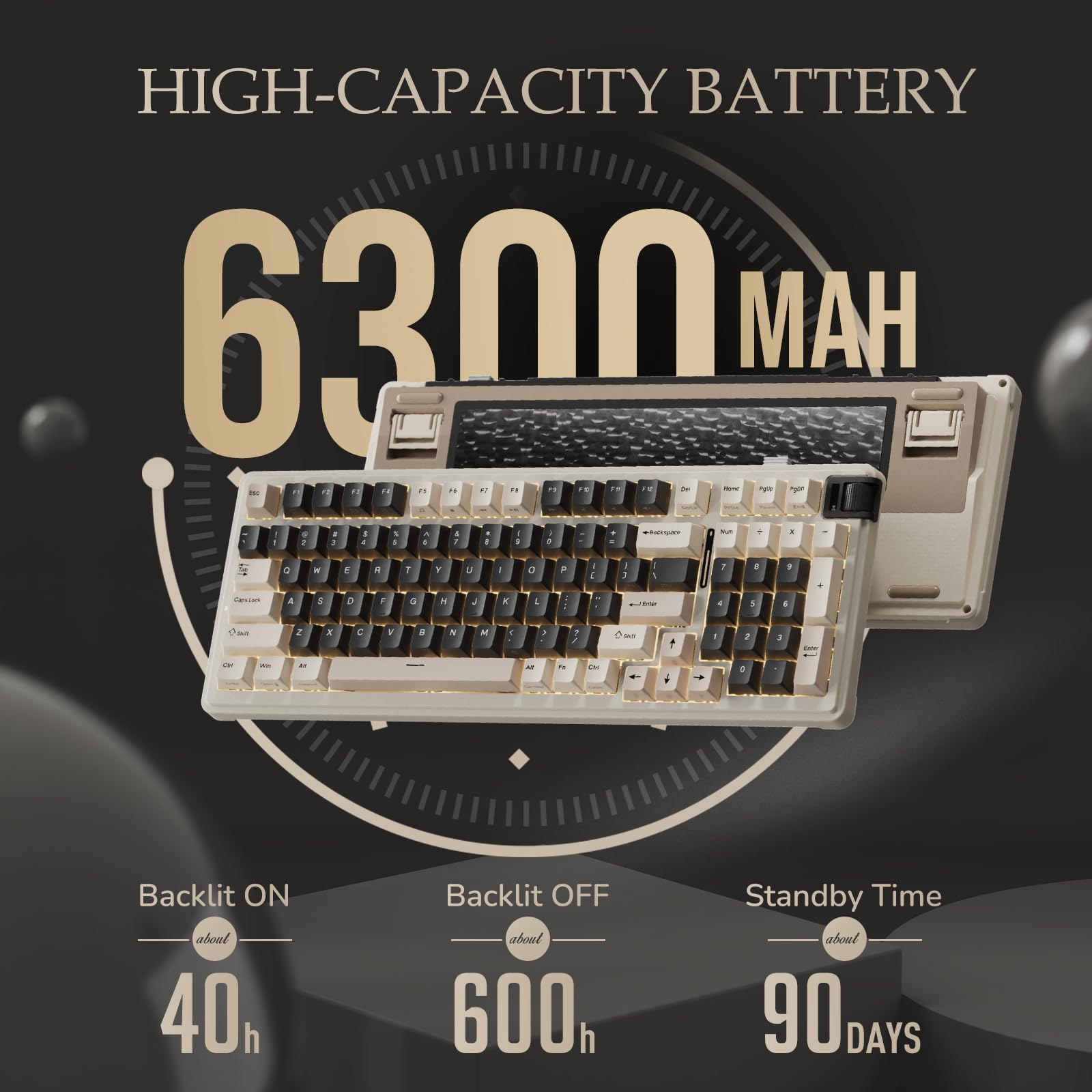 KZZI K98 Wireless Gaming Keyboard, Triple Mode BT5.0/2.4G/USB-C